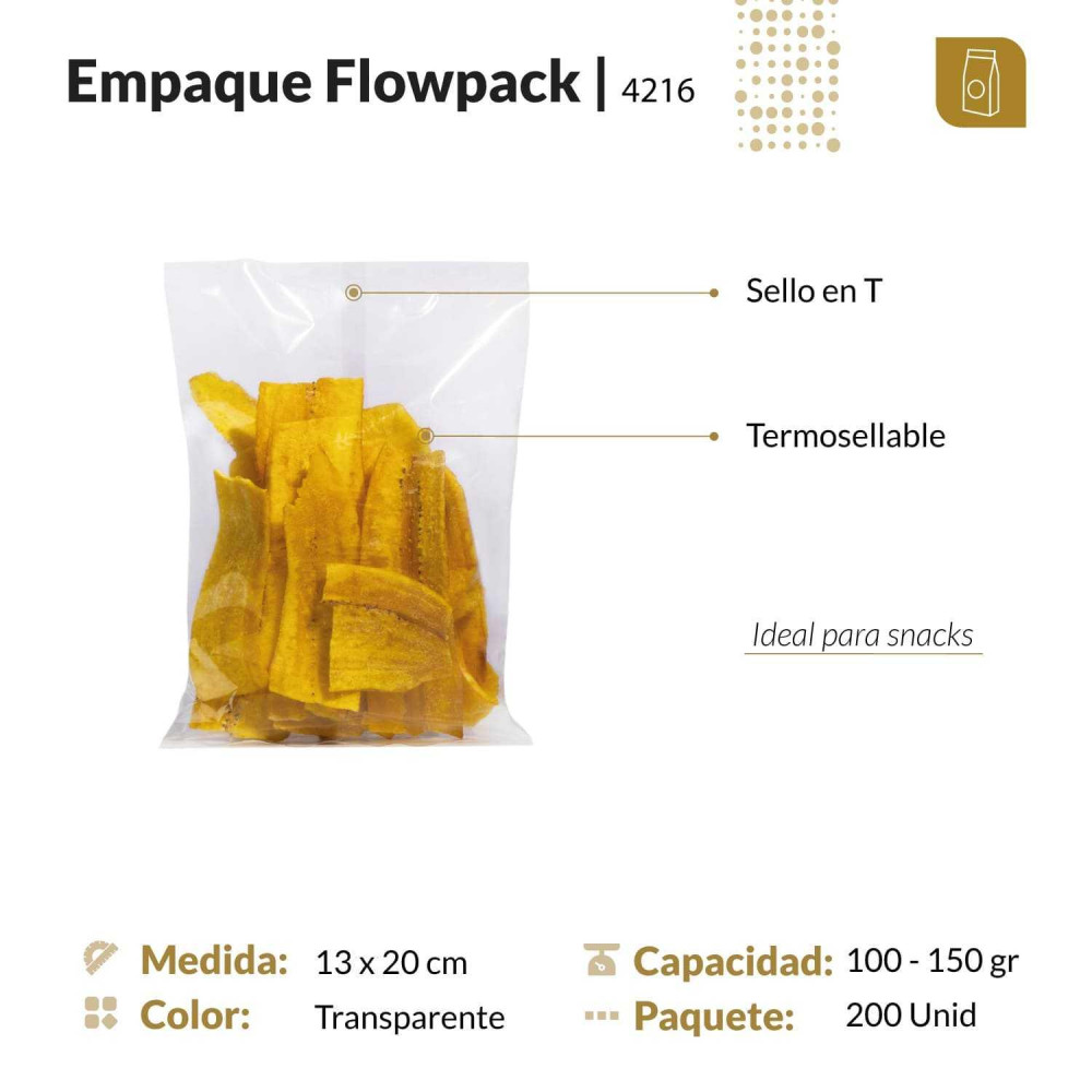 Funda bilaminada transparente 13x20 para snacks