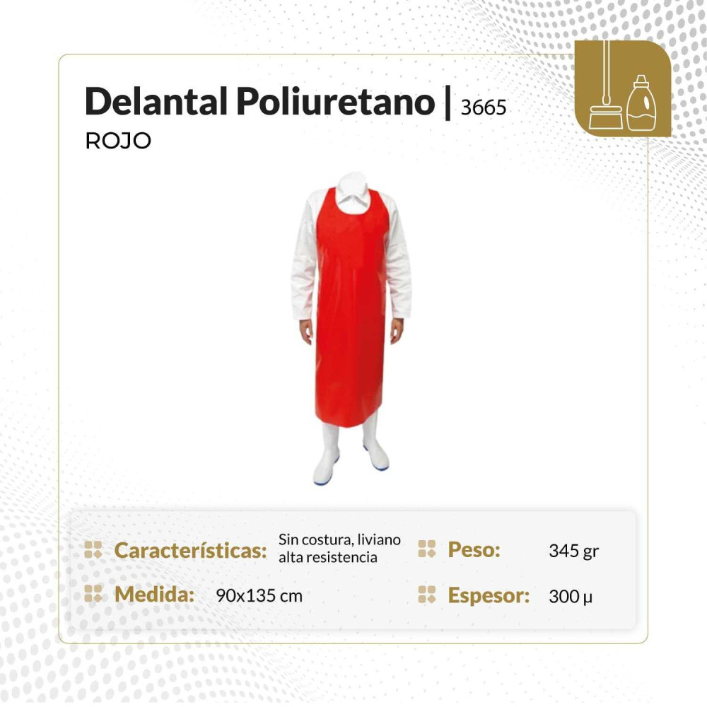 Delantal monoblock rojo de poliuretano