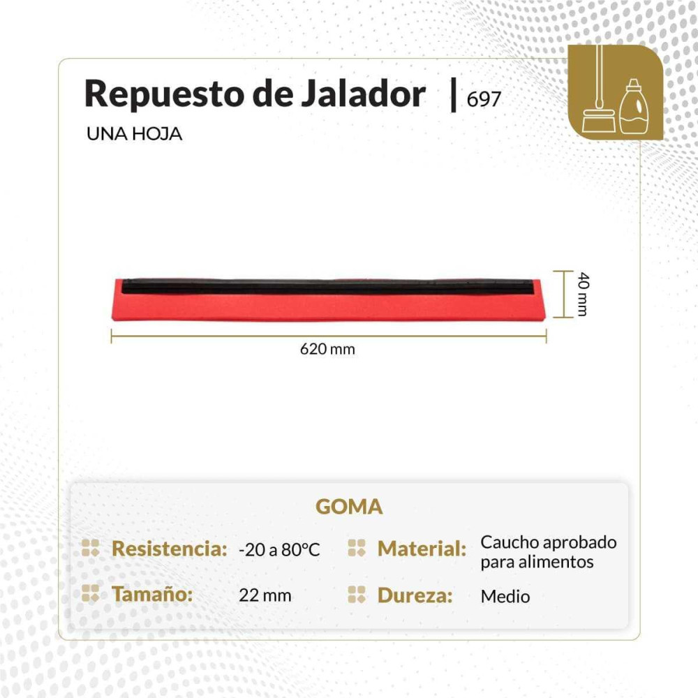 Repuesto para jalador de goma color rojo 620x20x22 mm