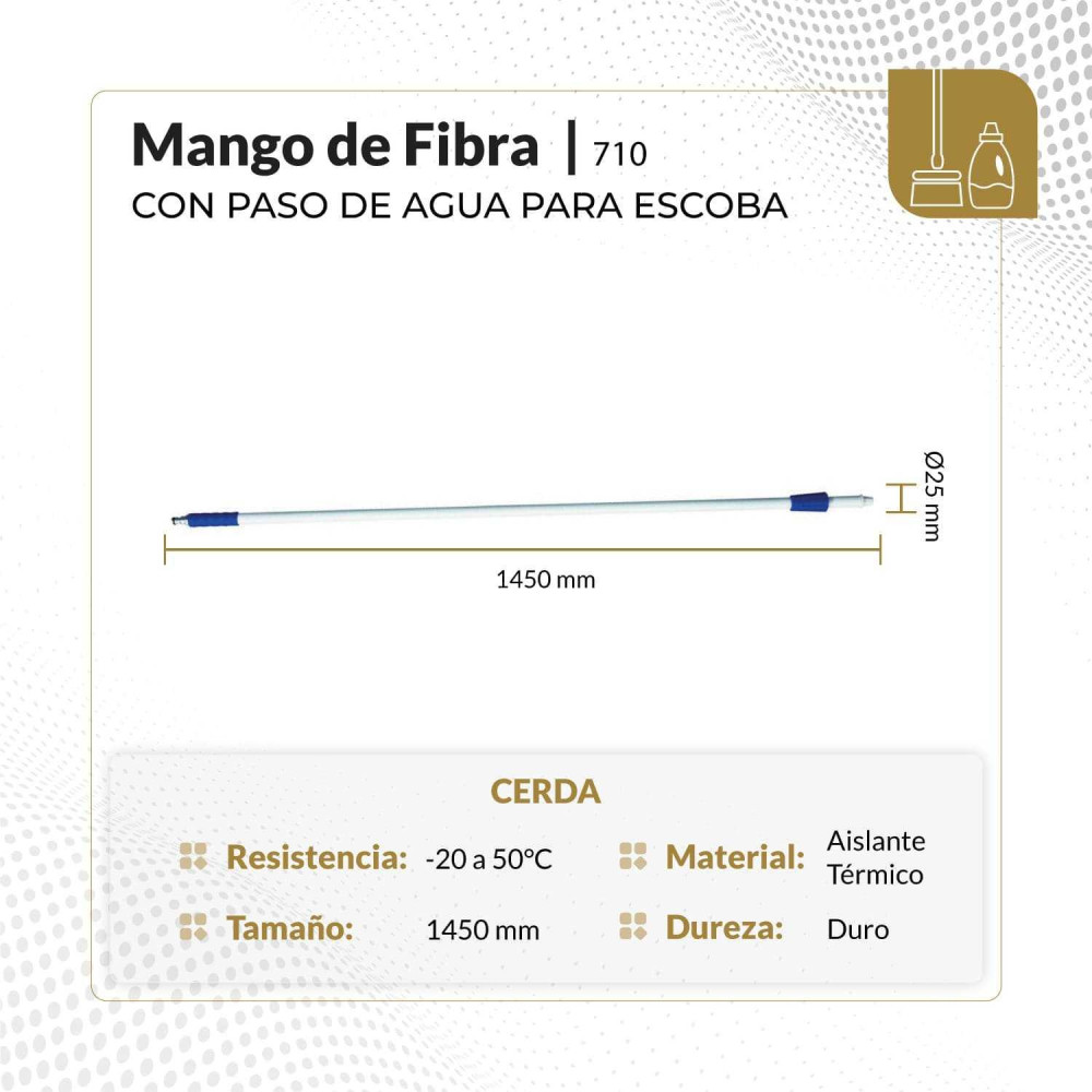 Mango de fibra con paso de agua azul/8704 para escoba  8856