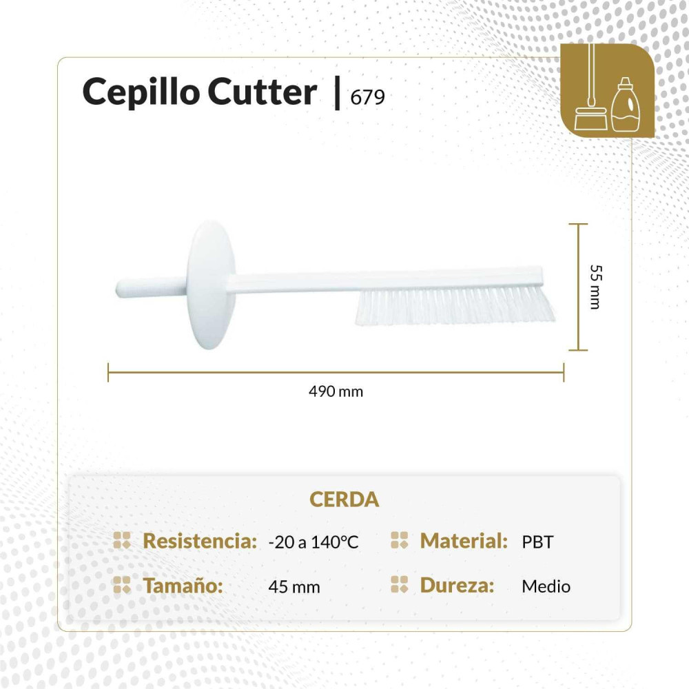 Cepillo p/cutter  pbt medio 490mm blanco/8756
