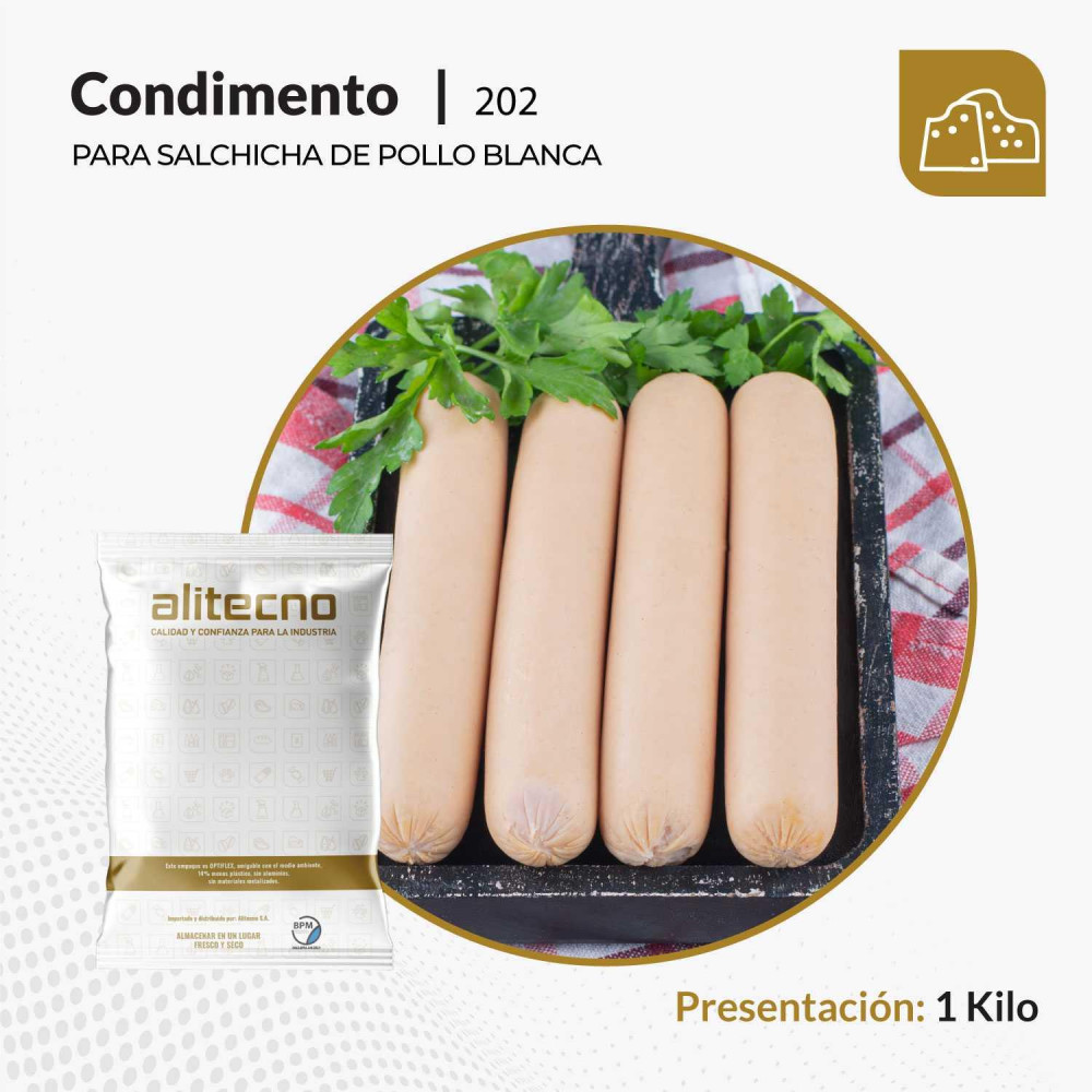 Mezcla para dar sabor a salchicha de pollo blanca x 1 kilo