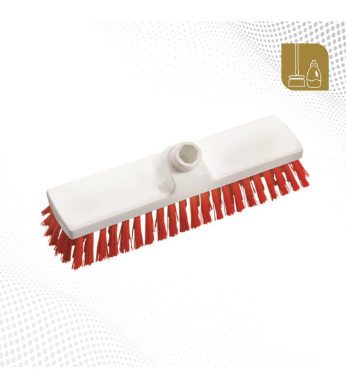 Escoba para suelos cerda media 30 cm color rojo