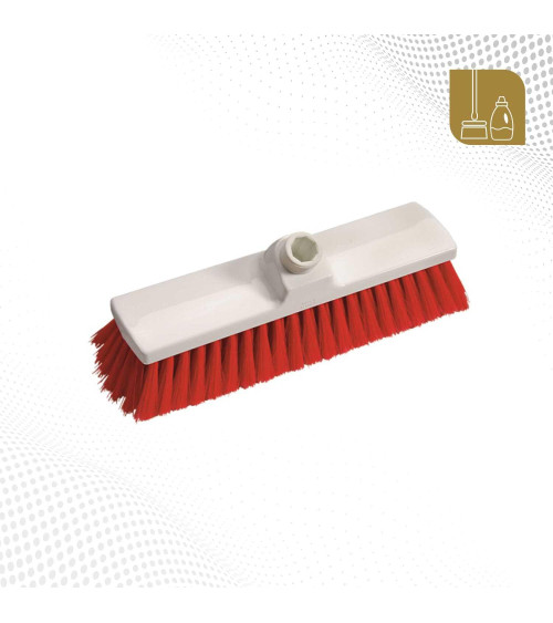 Escoba para suelos cerda suave 30 cm color rojo