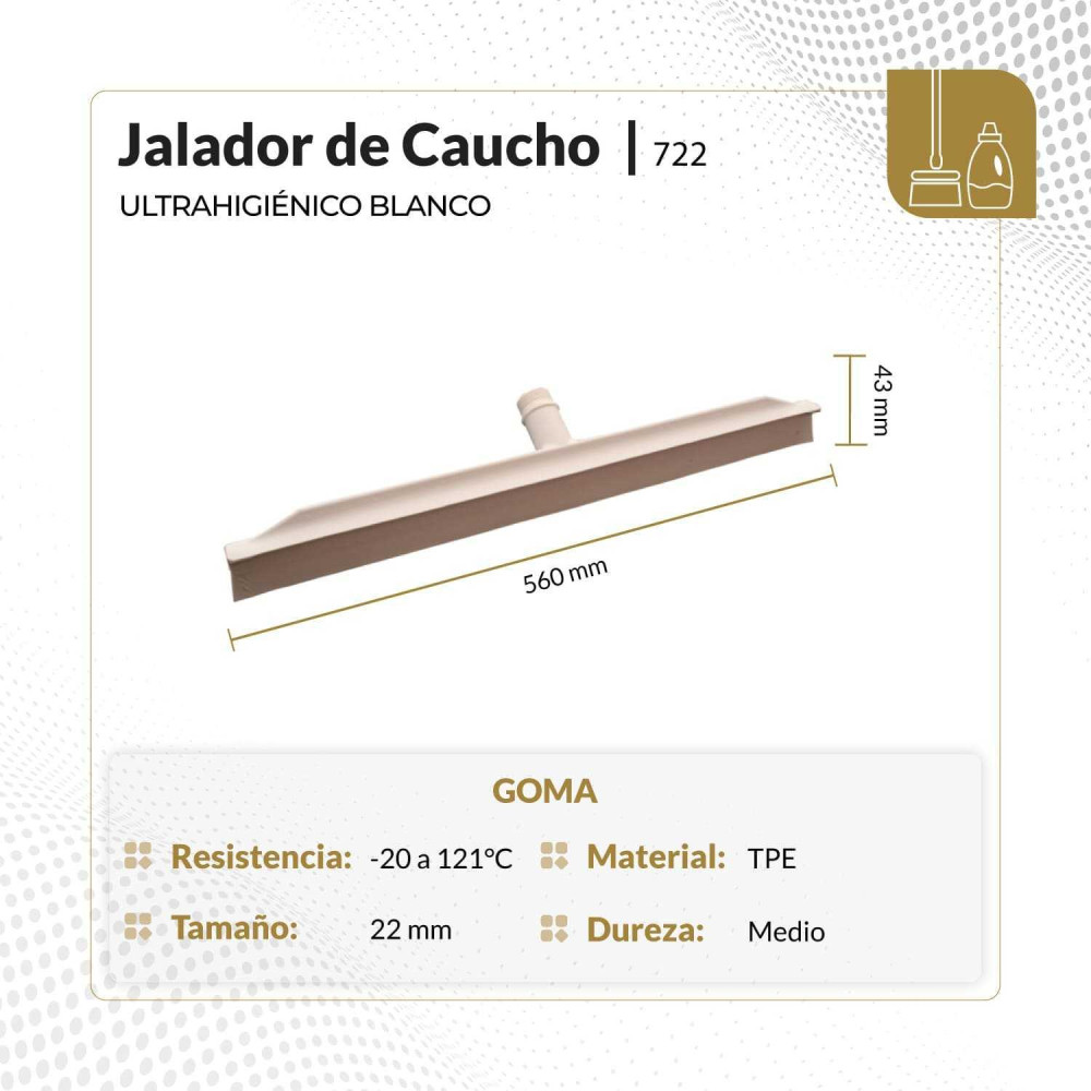 Jalador de caucho ultrahigienico blanco 560x43x85