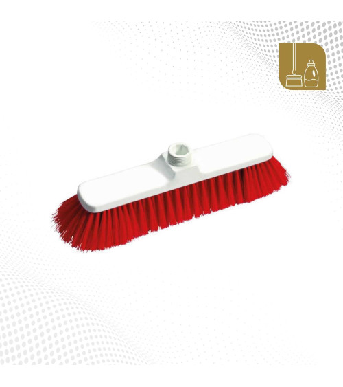 Escoba para suelos cerda suave 28 cm color rojo