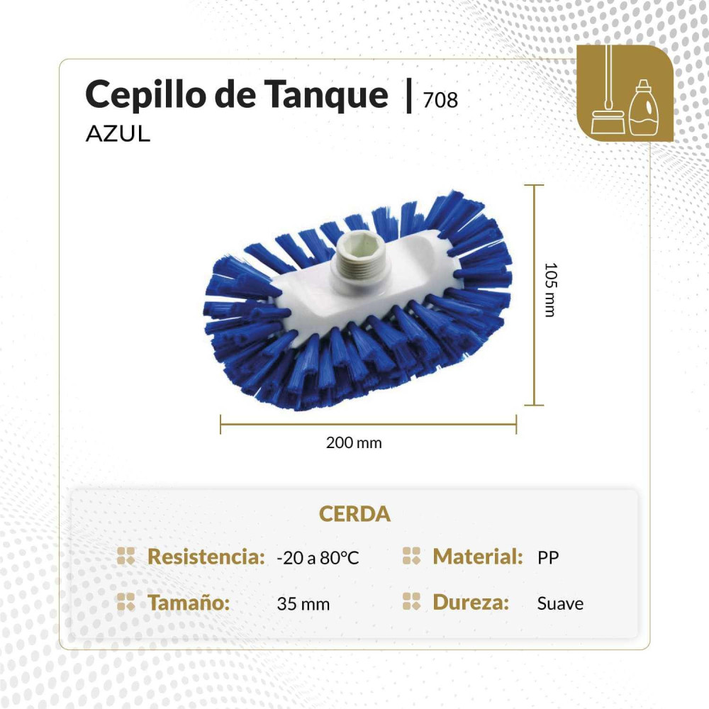 Cepillo para tanque color azul cerda media