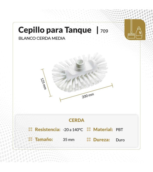 Cepillo para tanque color blanco cerda media