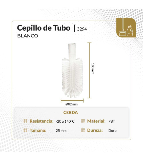 Cepillo para tubos blanco 180X82 mm