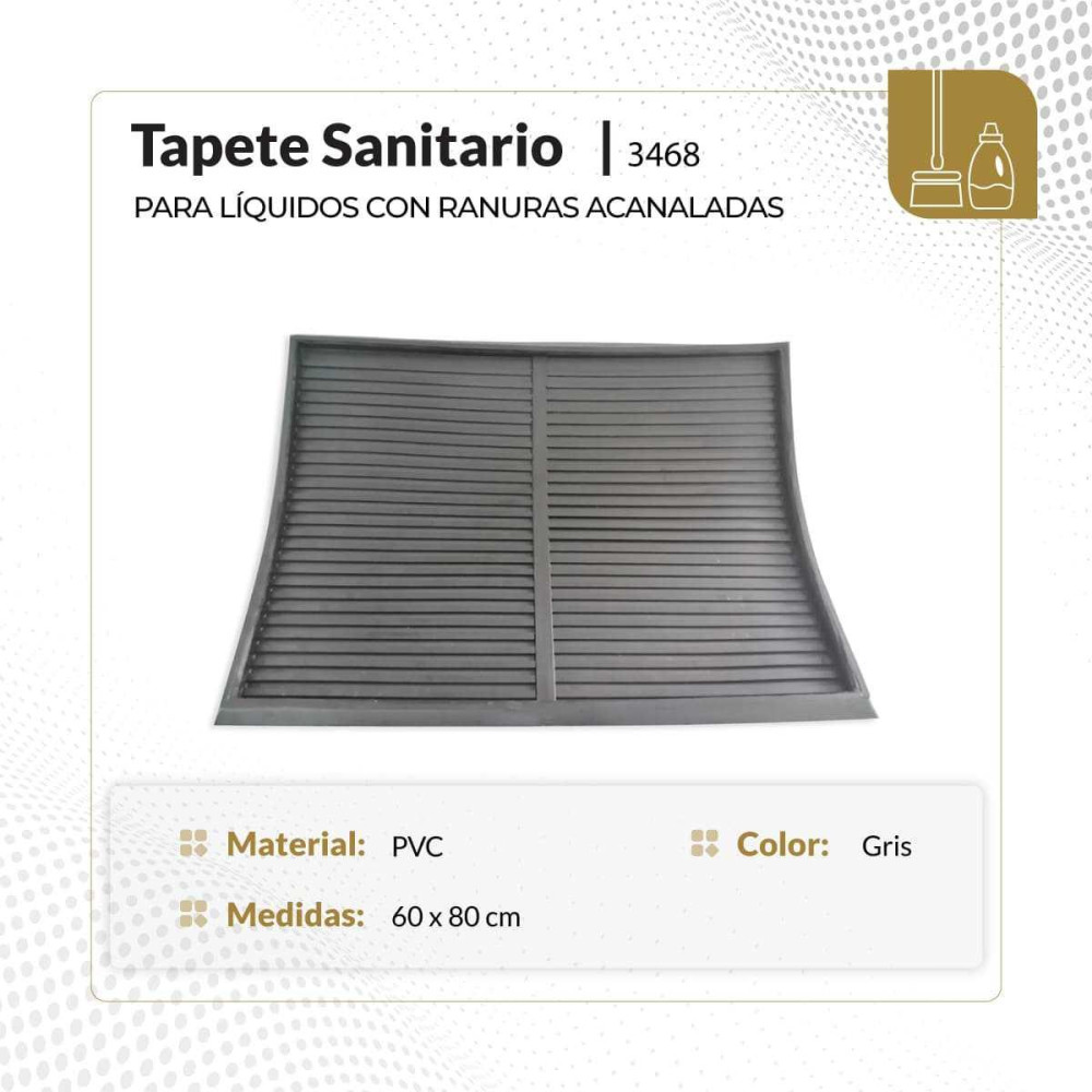 Tapete sanitario para liquidos con ranuras acanaladas x 1 uni