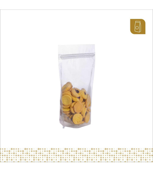 Funda parable tipo Doypack 13.3x19 transparente con zipper