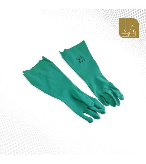 Guante de nitrilo verde t9  18 pulgadas largo