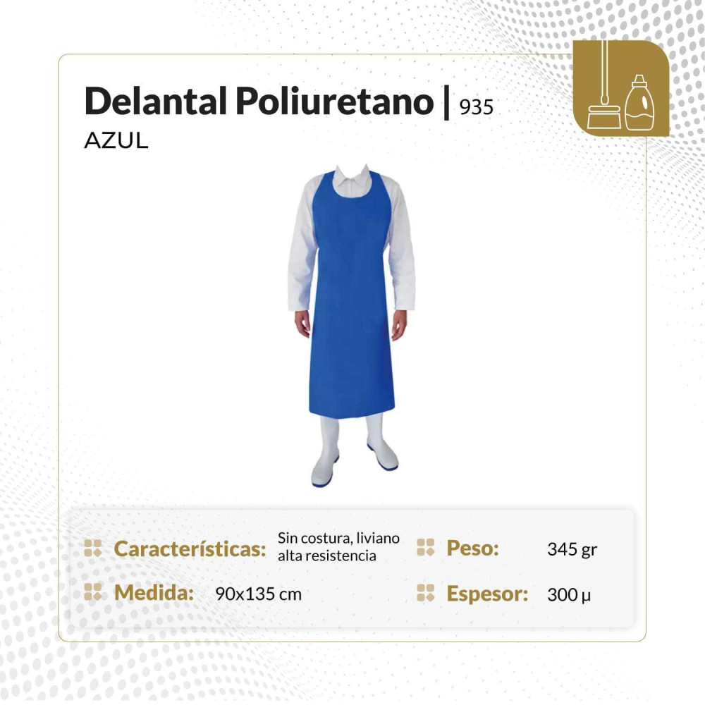  Delantal monoblock azul de poliuretano