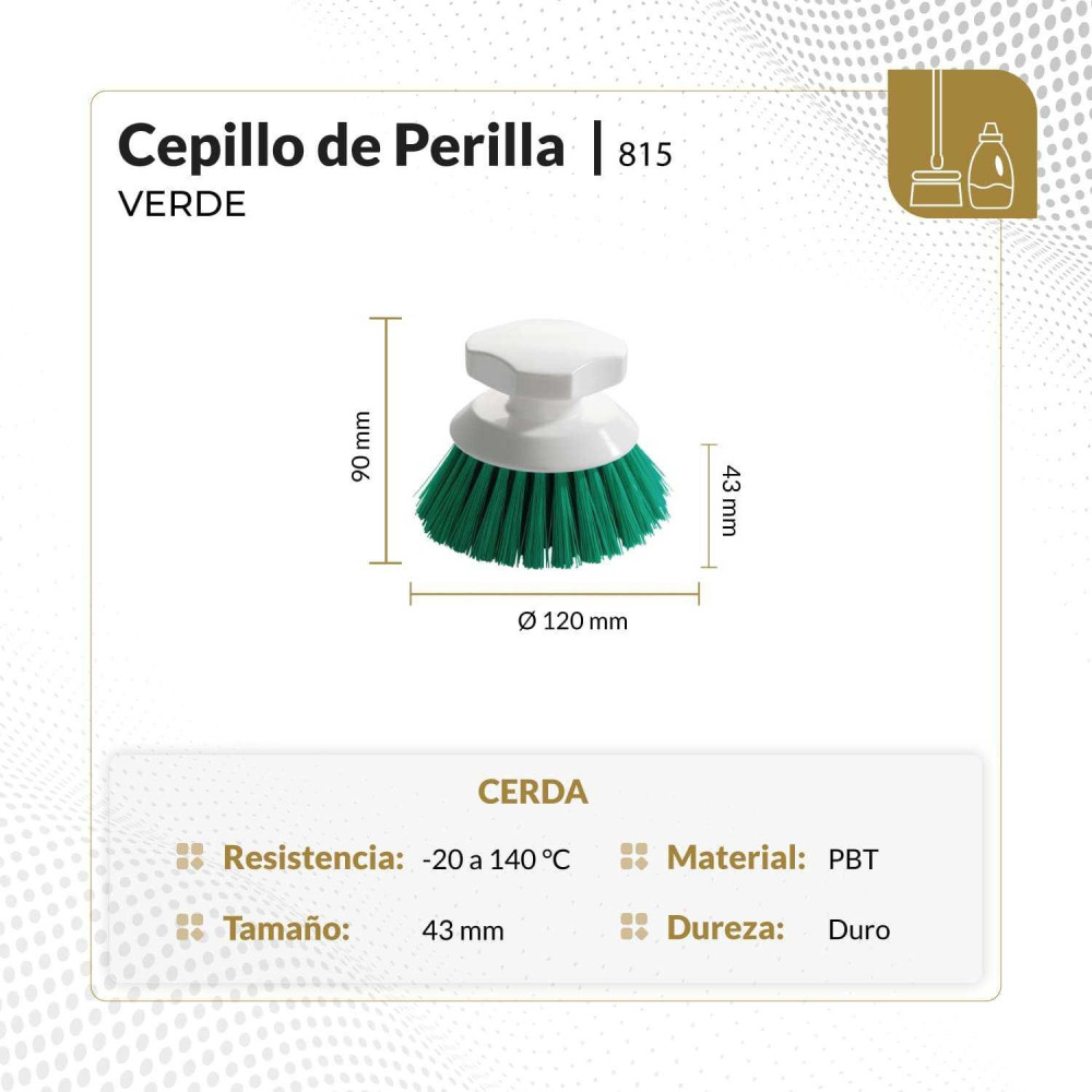 Cepillo de perilla circular color verde