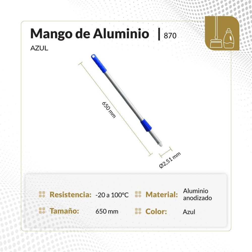 Mango aluminio azul 650 mm