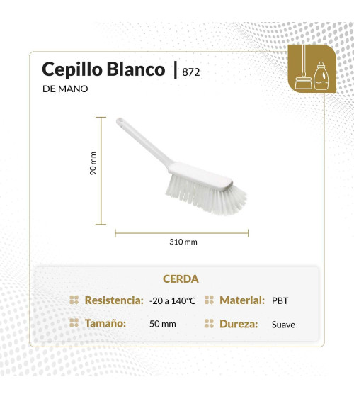 Cepillo blanco de mano cerda media
