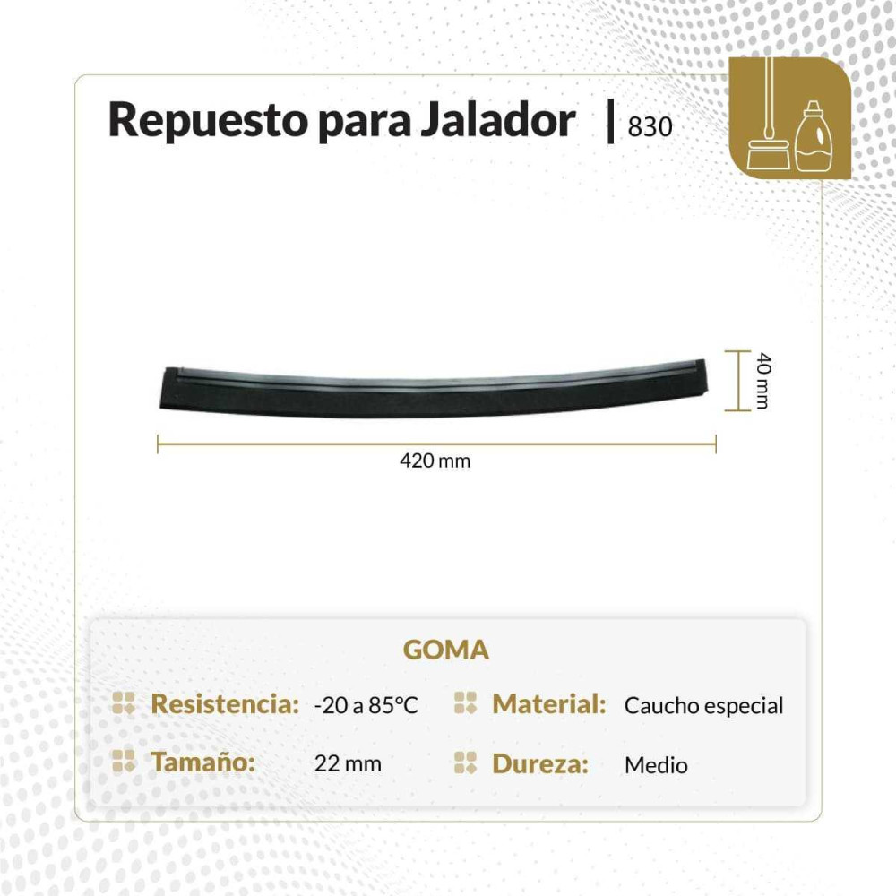 Repuesto para jalador de goma color blanco 420x20x22 mm