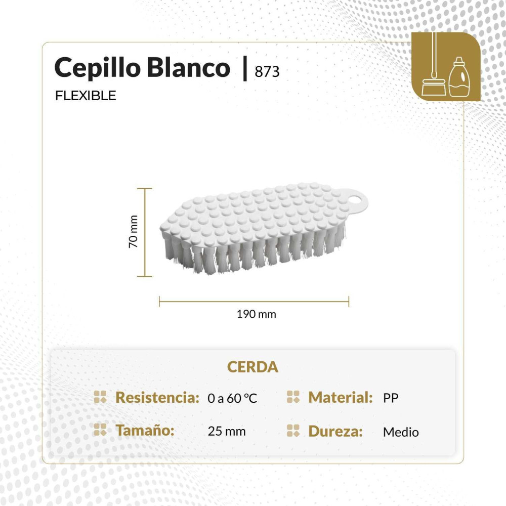 Cepillo blanco flexible cerda media