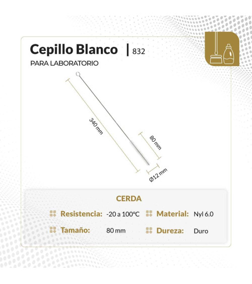 Cepillo blanco para laboratorio 340X12X80 mm