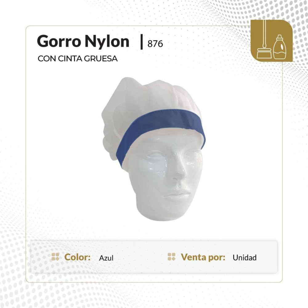 Gorro de nylon con cinta gruesa en color azul - TALSA
