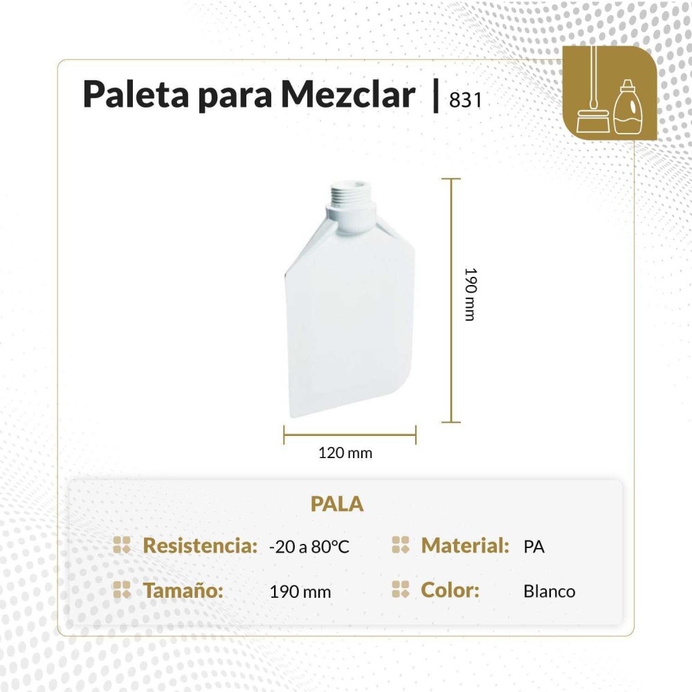 Paleta para mezclar color blanco 190 x 120 x 40 mm