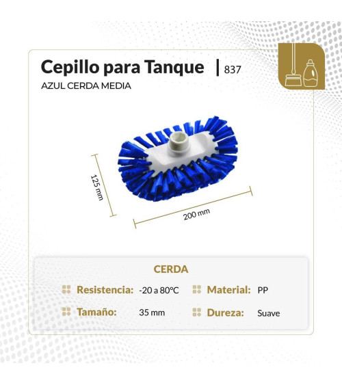 Cepillo para tanque color blanco cerda suave