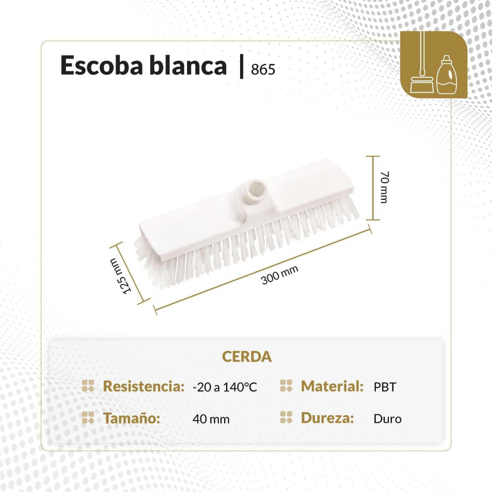 scoba para paso de agua blanco con cerda media