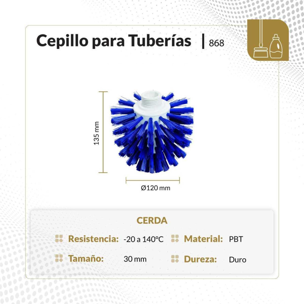 Cepillo tipo redondo color azul 135 mm 