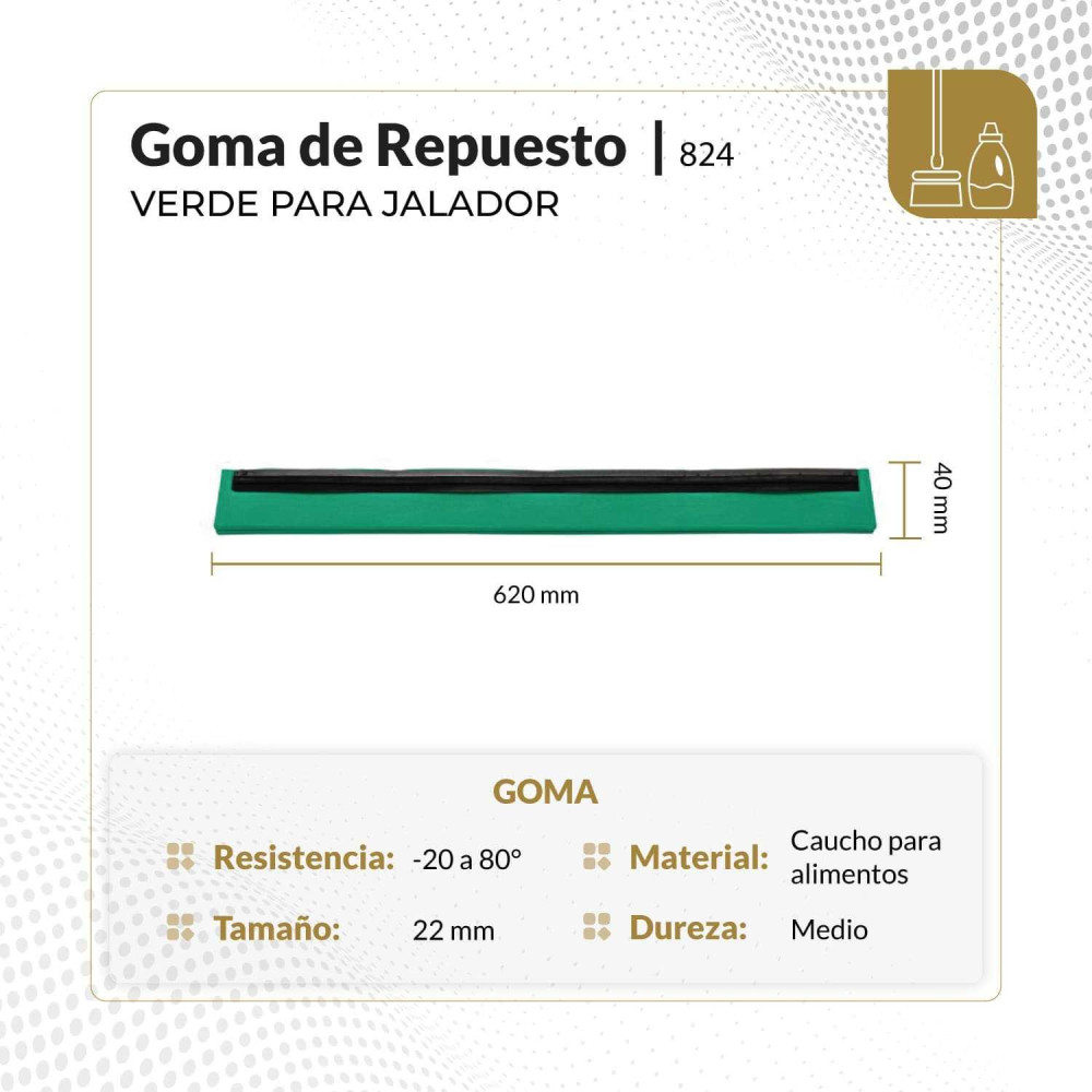 Repuesto para jalador de goma color verde 620x20x22 mm