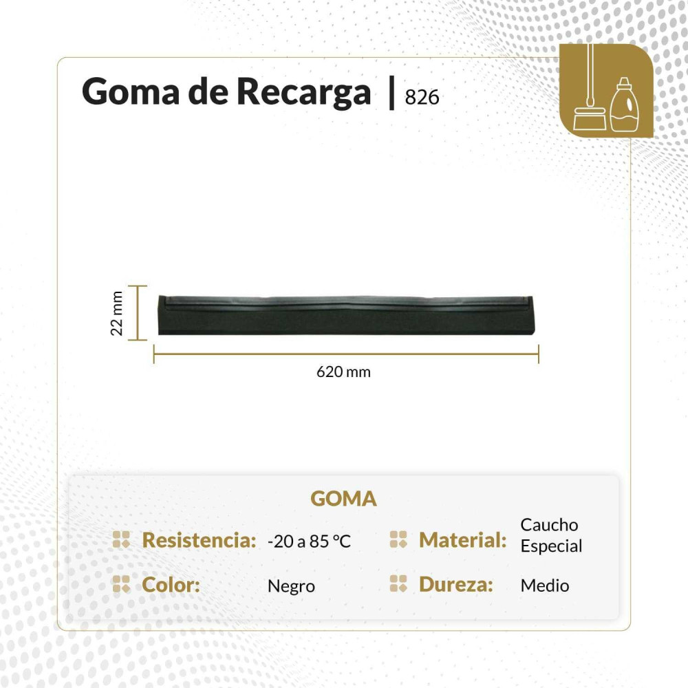 Repuesto para jalador de goma color negro 620x20x22 mm