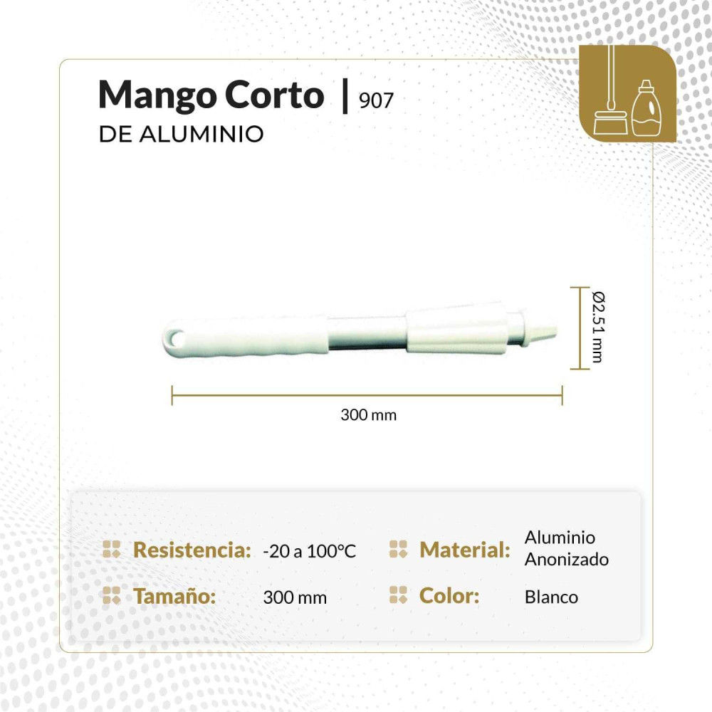 Mango pequeño color blanco 300X25X1,5 mm