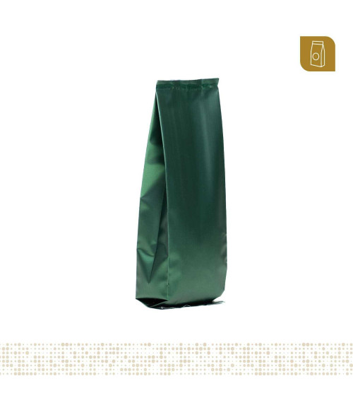 Funda flow pack trilaminada 7x21 color verde mate capacidad 100 gr