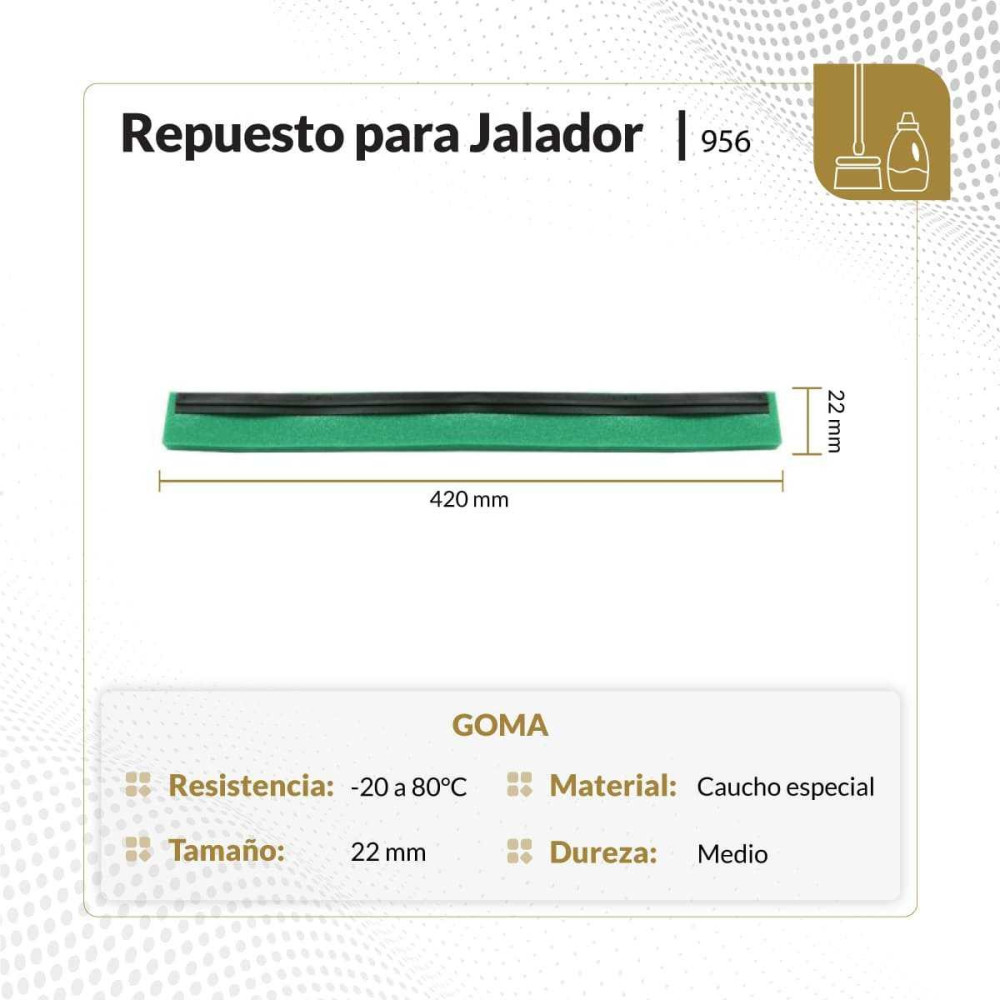 Repuesto p/jalador  una hoja 420x20x22mm verde/879