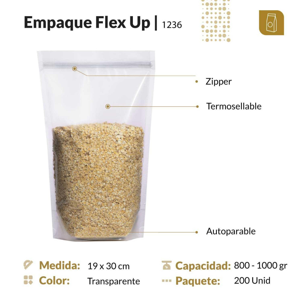 Funda parable tipo Doypack 19x30 transparente con zipper