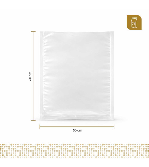 Funda plana 50x60 transparente para empacado al vacio