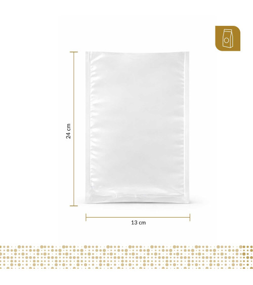 Funda plana 13x24 transparente para empacado al vacio