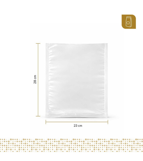 Funda plana 23x28 transparente para empacado al vacio