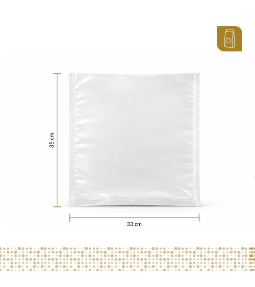 Funda plana 33x35 transparente para empacado al vacio