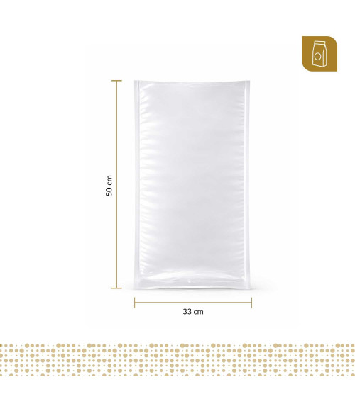Funda plana 33x50 transparente para empacado al vacio