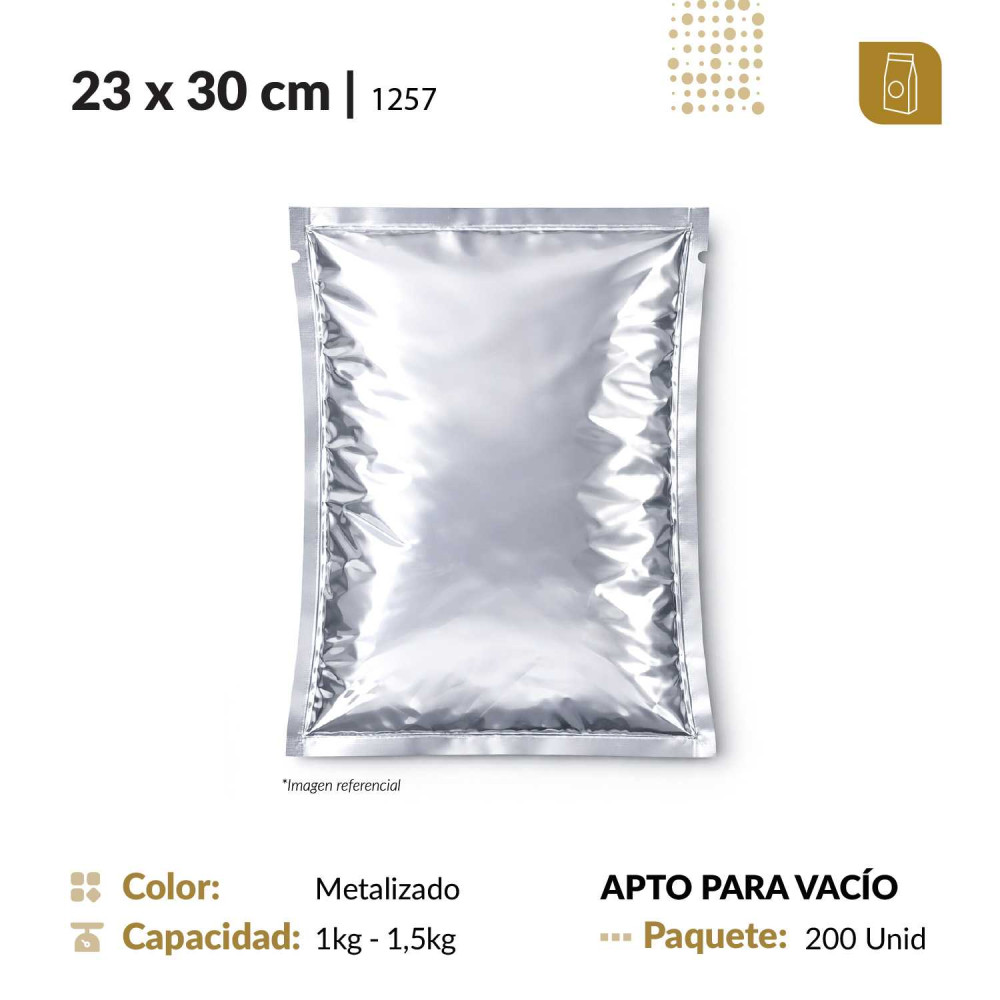 Funda plana 23x30 metalizada de 3 selles