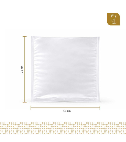 Funda plana 18x23 transparente para empacado al vacio