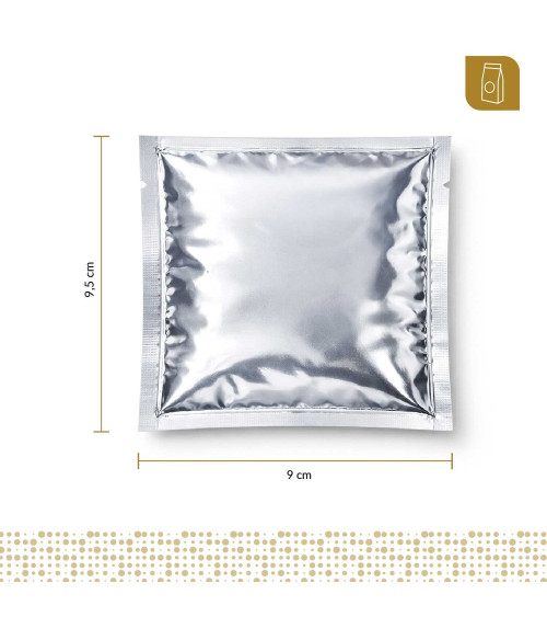 Funda plana tamaño sachet  9x95 metalizada de 3 selles