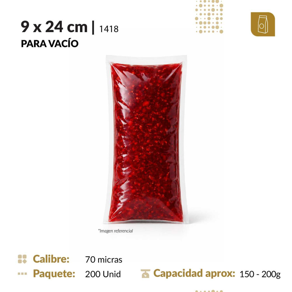 9x24 Bolsa para vacío lisa x 200 Unids