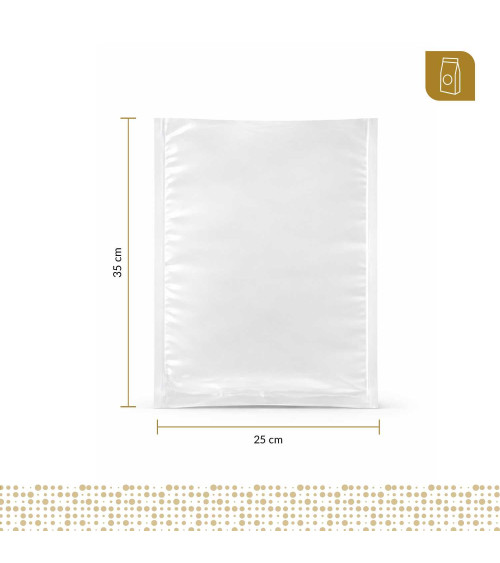 Funda plana 25x35 transparente para empacado al vacio