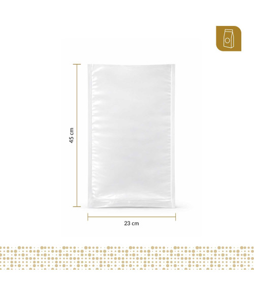 Funda plana 23x45 transparente para empacado al vacio