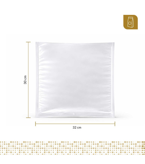 Funda plana 32x30 transparente para empacado al vacio