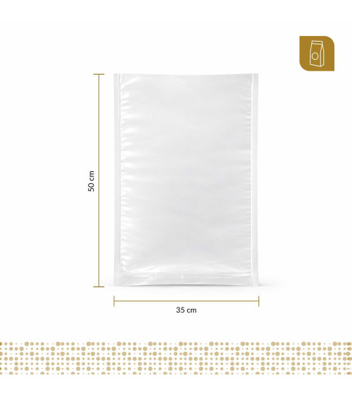 Funda plana 35x50 transparente para empacado al vacio