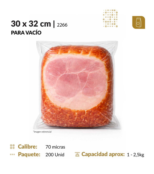Funda plana 30x32 transparente para empacado al vacio