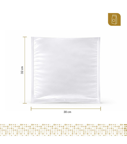 Funda plana 30x32 transparente para empacado al vacio