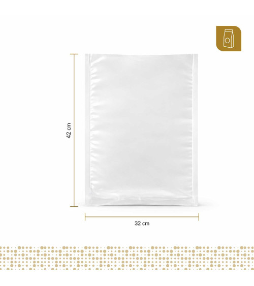 Funda plana 32x42 transparente para empacado al vacio